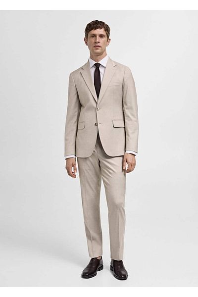 MANGO Man Μπουφάν blazer με λεπτή εφαρμογή από ελαστικό ύφασμα