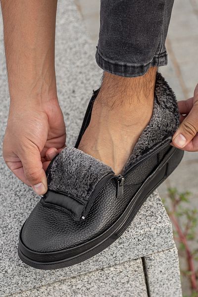 Daxtors D472 Μοντέλο Ορθοπεδικές Ανδρικές Μπότες από Γνήσιο Δέρμα - Αδιάβροχο και Ψυχρό, Γούνινο