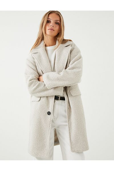 Koton Ecru-Melange-Mantel für Damen