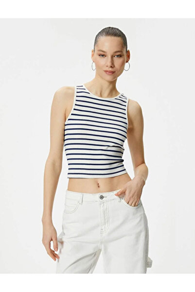 Koton Navy Blue Women's Sleeveless T-shirt - 4sal30024ık