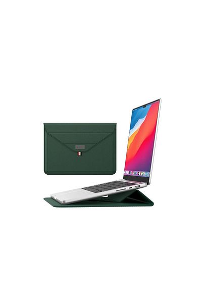 TEKNETSTORE حقيبة حمل بتصميم جلدي متوافق مع MacBook Air مقاس 13.6 بوصة M2-M3 Chip 2022/2024 A2681 A3113 مع حامل
