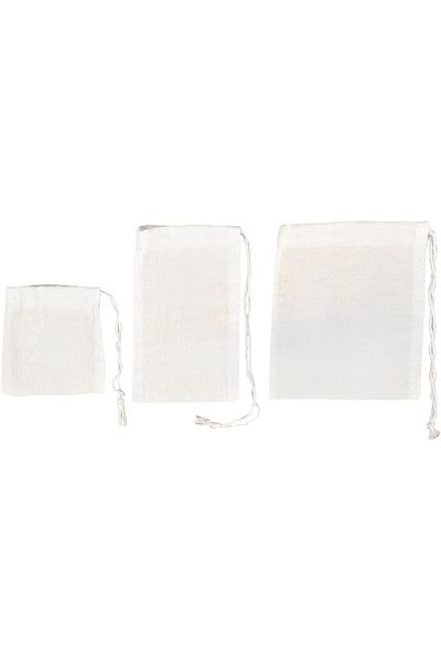 Store Tea Brewing Teapot Pouch Strainer One Hundred Percent Cotton Set of 3 1057563