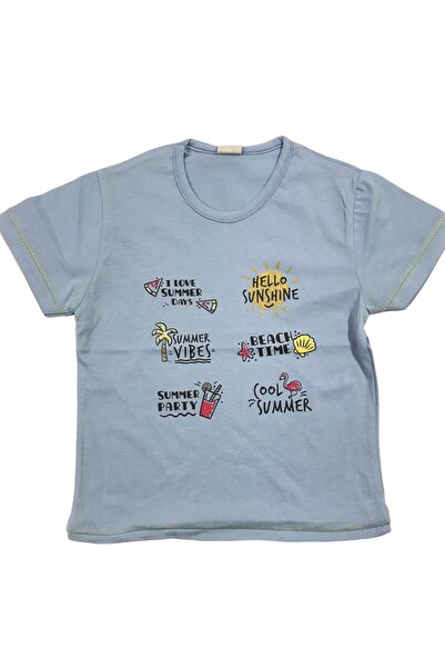 winimo T-shirt Süprem I Love Summer Baskılı Mavi