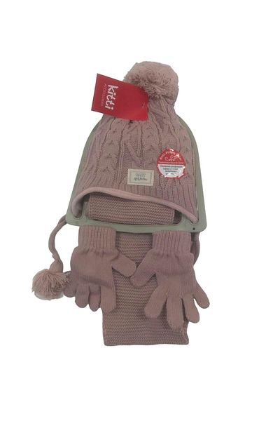 Kitti Gloves Scarf Beanie Set Powder 1-4 Years
