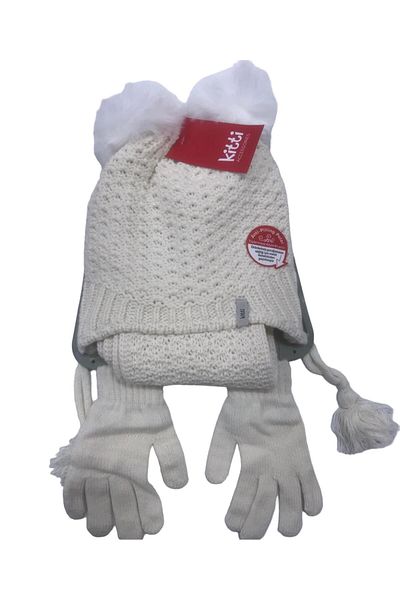 Kitti Gloves Scarf Beanie Set Cream 4-8 Years