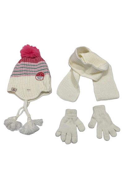 Kitti Gloves Scarf Beanie Set Cream
