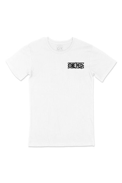 Cix Tricou alb negru dintr-o singură bucată cu logo-ul de buzunar
