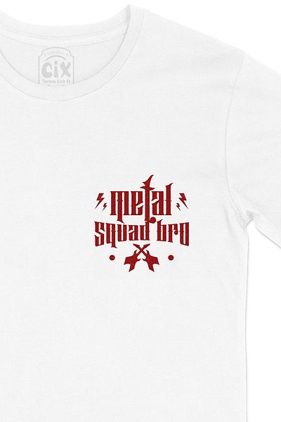 Cix Λευκό T-shirt Metal Squad Bro με σχέδιο λογότυπου τσέπης