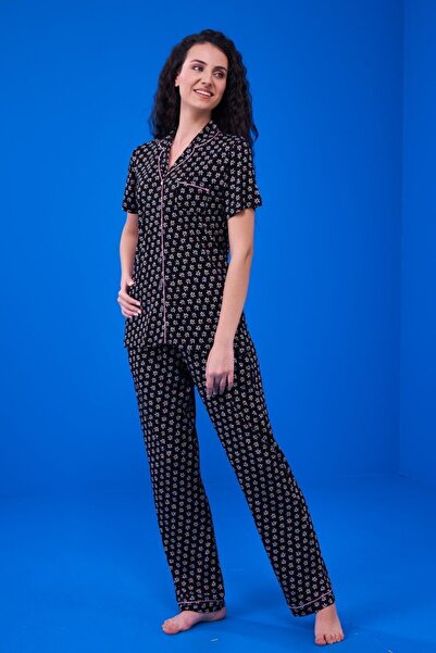 PJS 23202 Жіночий піжамний комплект з квітковим візерунком