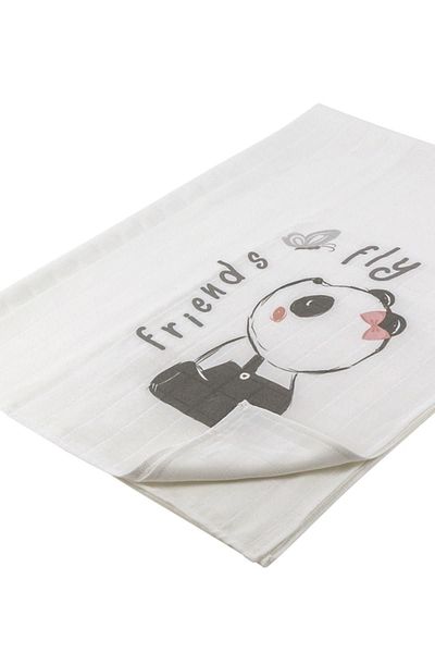 Biorganic Elegant Panda Baby Girl 100% Organic Muslin Blanket