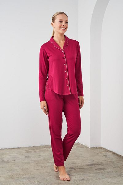 PJS 24529 Women's Buttoned Pajama Set