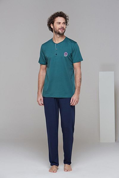 PJS 21627 طقم بيجامة رجالي بأكمام قصيرة