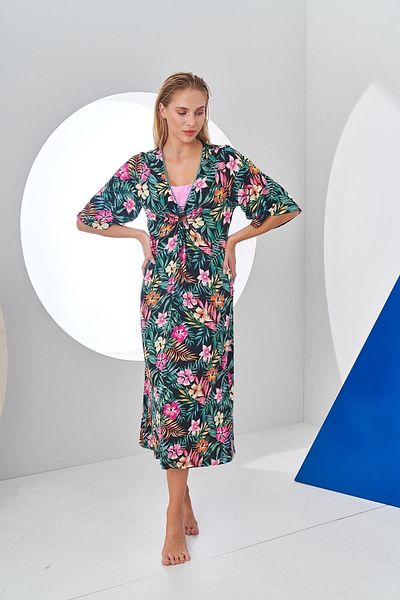 PJS 24158 Women's Patterned Beach Dress