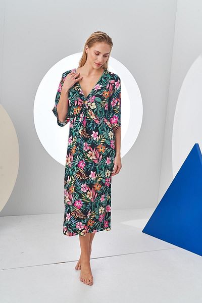 PJS 24158 Women's Patterned Beach Dress