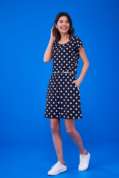PJS 23150 Γυναικείο φόρεμα πουά