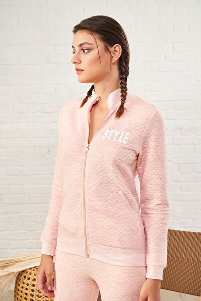 PJS Kadın Style Baskılı Ceket İkili Takım 22457