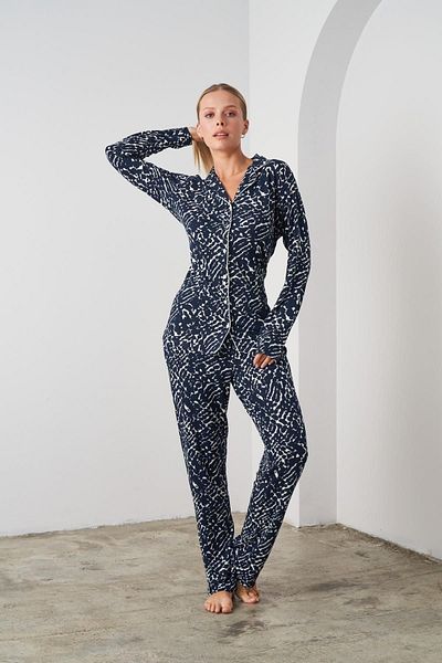 PJS 24553 Set pijama cu model pentru damă, cu nasturi