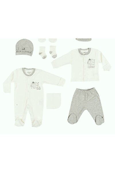 Aziz Bebe Elephant Patterned 10-piece Baby Hospital Outpatient Baby Gown Set