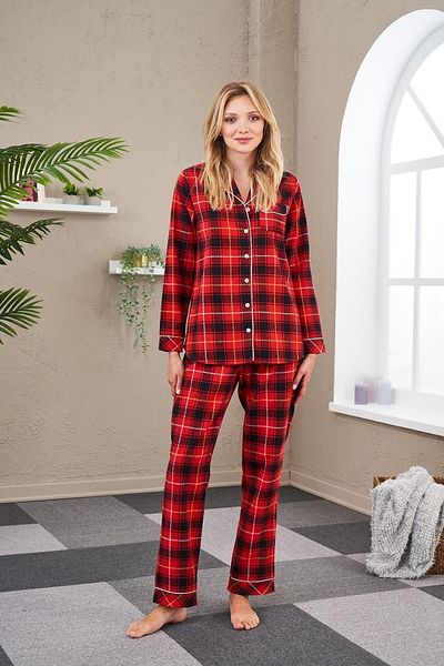 PJS 23557 Set pijama cu model cu nasturi pentru damă