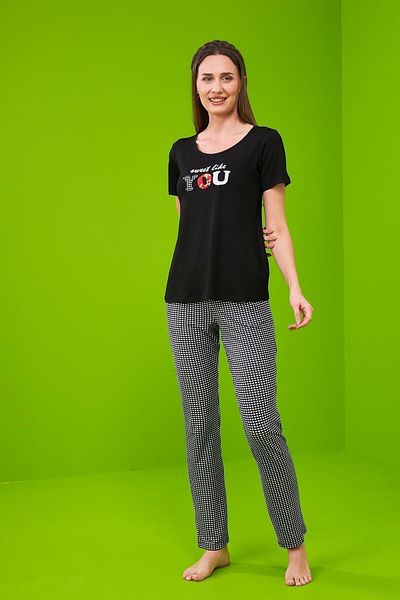 PJS 23226 Γυναικείο σετ πιτζάμες Gingham