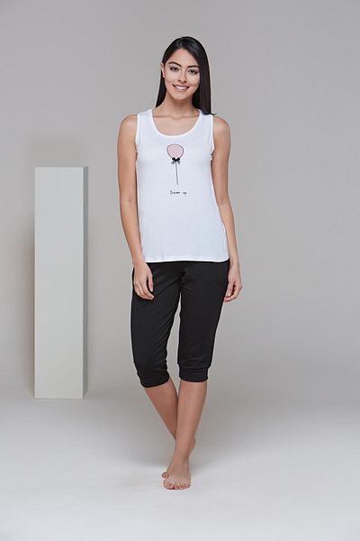 PJS 21519 Women's Thick Strap Dream Up Capri Set