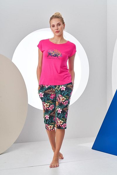 PJS 24161 بدلة كابري نسائية منقوشة