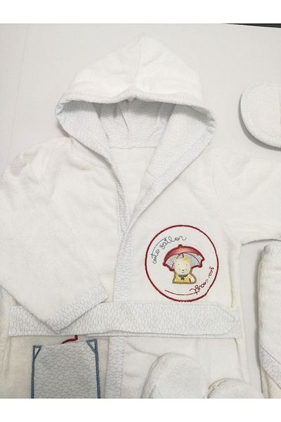 Bebitof 30020 Red Umbrella Bathrobe Set