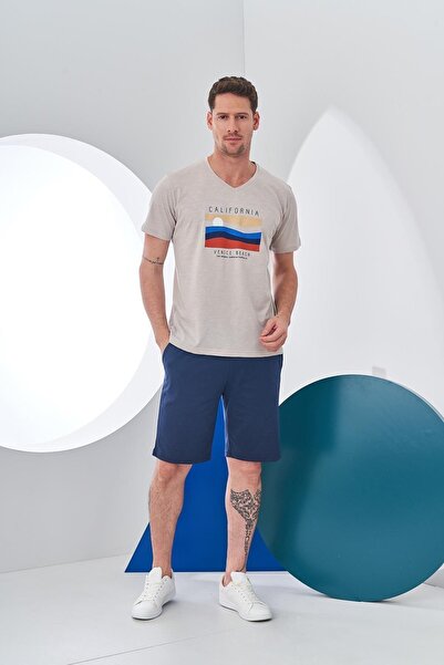 PJS 24304 Ανδρικό αθλητικό σορτς με λαιμόκοψη V