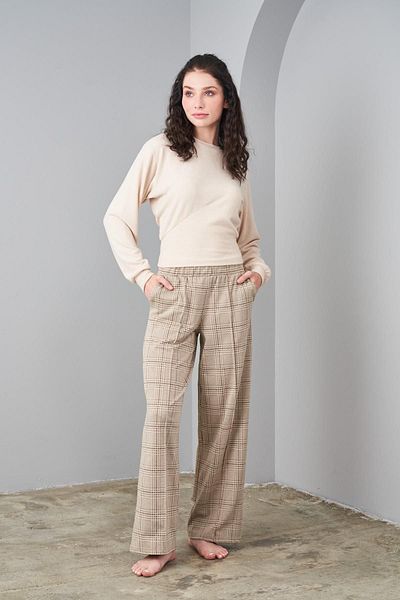 PJS 24587 Women's Plaid Sports Set