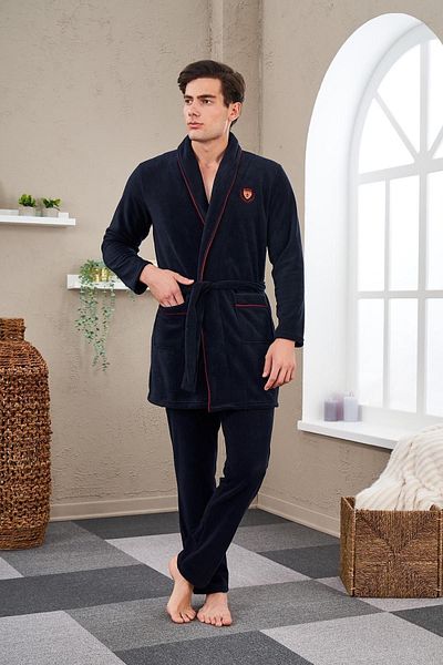 PJS 23715 Men's Fleece Dressing Gown