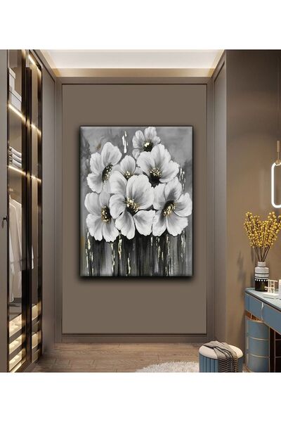 Şehzat DEKORATİF TABLONUZ Dekoratif Modern Şık Çiçek Kanvas Tablo Dikey E22
