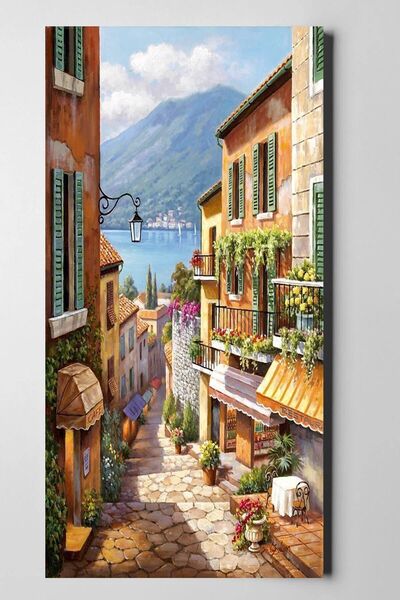 Şehzat HD Kalite Deniz ve Dağ Manzara Özel Tasarım Kanvas Tablo/007-e