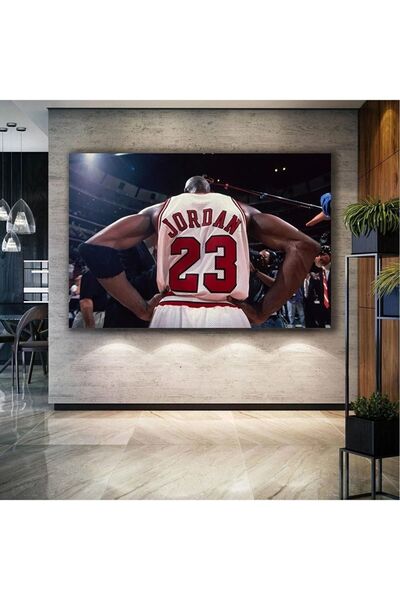 Şehzat Michael Jordan Art Chicago Bulls Basketbol Nba Beyaz Forma Yirmi Üç Nu...