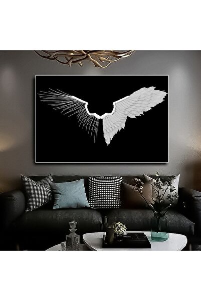 Şehzat Kanat Tablosu| Kartal Kanatları Gri Kombin Şık Kanvas Tablo K3 Harikab...