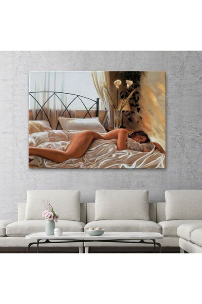 Şehzat Yataktaki Güzel Kadın Dekoratif Duvar Tablosu-6617