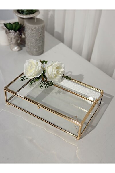 Paparti Design Ciocolată Prosop Cutie Cadou Cutie Sticlă Aur Trandafir