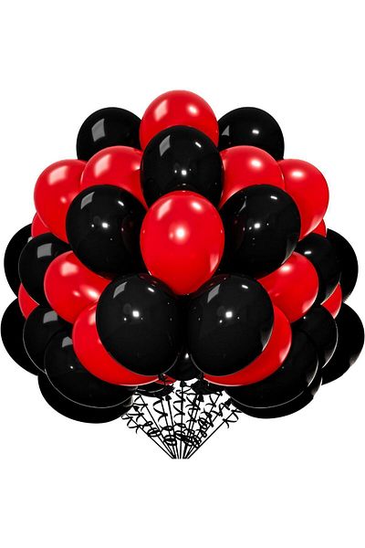 Paparti 30 Pieces Red and Black Balloon Set