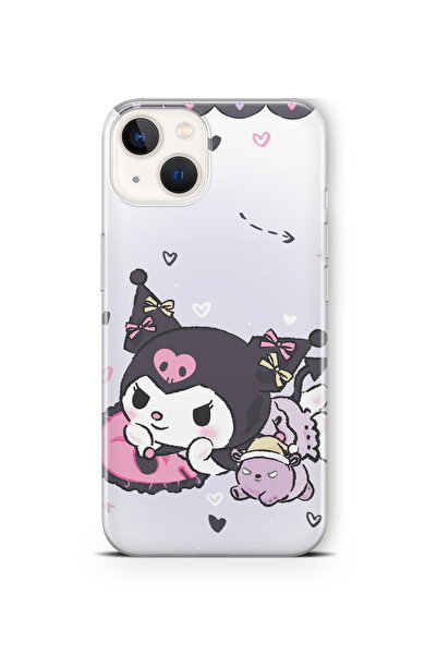 Space Star iPhone 15 Plus Uyumlu Kuromi Tasarım Baskılı Şeffaf Kılıf