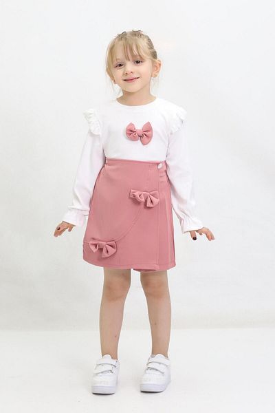 Kamex Salmon Color Two Ribbon Skirt Shorts
