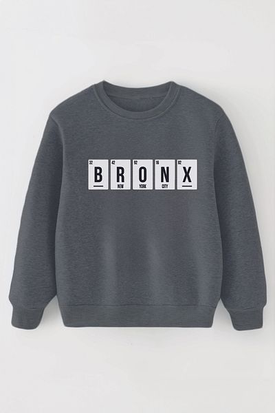 MYADA Момчешки суичър с голям размер - с щампа Bronx New York, 11072