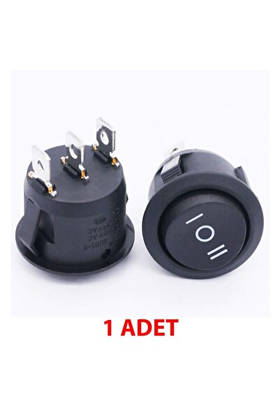 Genel Markalar Yuvarlak 3 Pin Anahtar Rocker Switch Mini Buton Siyah 3 Durumlu
