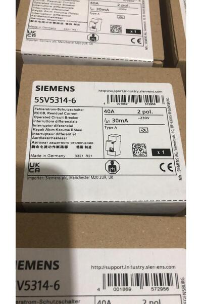 Siemens 5SV5314-6 2x40 A 230 V 30 mA A Tipi Kaçak Akım Rölesi