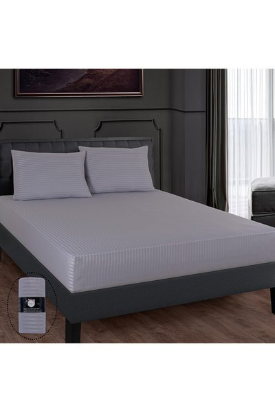 Güvenal Helena Cotton Satin Sheet Set - Elastic Duvet Cover