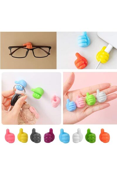 Righton 10 Pieces Adhesive Thumb Cable Organizer Cable Holder Toothbrush Keyc...