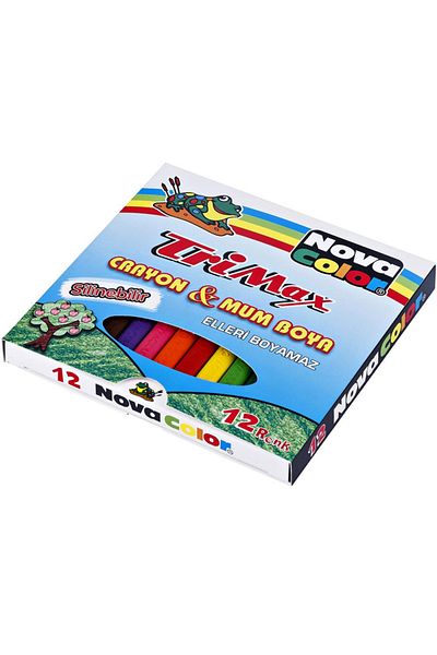 Nova Color 12 Colored Dry Pastel Crayon Trimax Triangle Pack