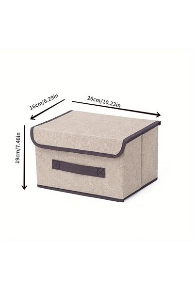 DANİSKA 1Pc Foldable Linen Look Clothing Storage Box - Dustproof and Portable