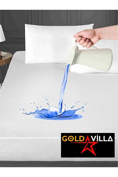 GOLDVİLLA Waterproof White Mattress Sheet - Mattress Protector, 160X200