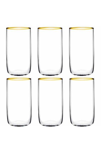 Paşabahçe Golden Touch Transparent Soft Drink Cup - 6 Pieces 365 Cc