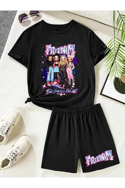 YUNAYT Set pantaloni scurți și tricou pentru copii - cu buzunare