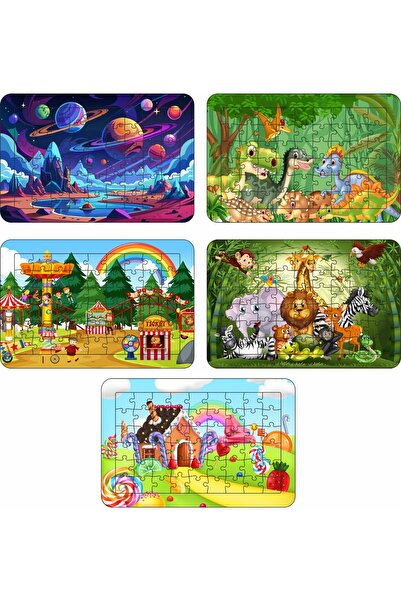 İmpivo 5 Adet Gezegen, Dinazor, Lunapark, Safari, Masal Evi Temalı 54 Parçalı...